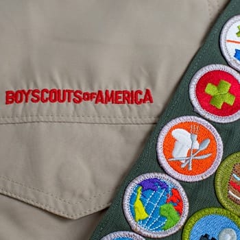 Boy Scout sash with badges